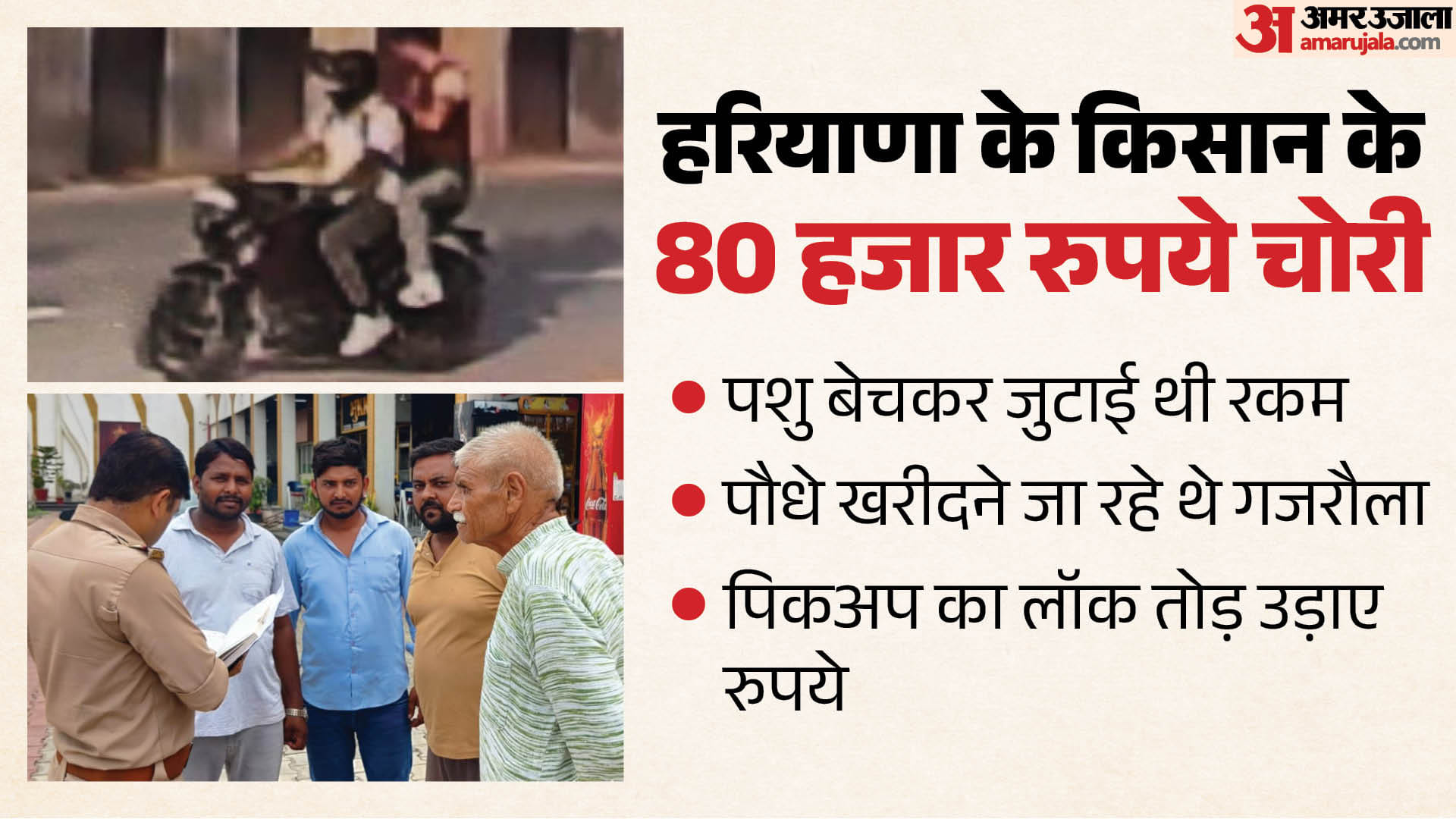 पिकअप वाहन का लॉक तोड़कर 80 हजार रुपये की नकदी से भरा बैग चोरी