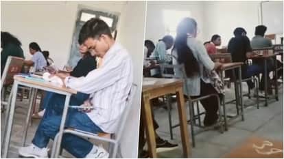 बांगड़ महाविद्यालय में मोबाइल से हो रही नकल