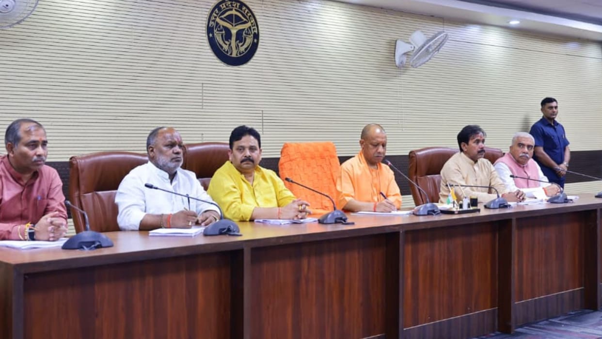 CM Yogi review meeting with various departments regarding development projects including ropeway in varanasi