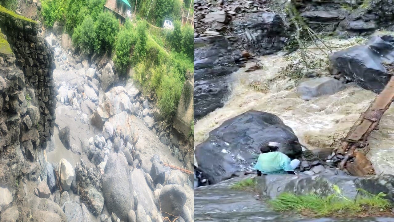 कुल्लू के गड़सा में रात को फटा बादल।