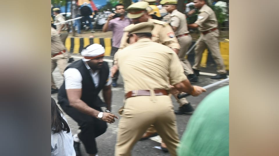 Uproar at the Collectorate: SSP rained down slaps—beating protesters first, then a lawyer