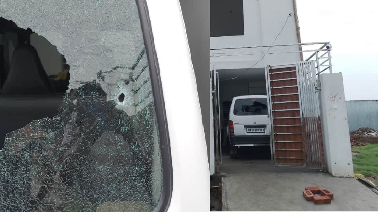 Rapid gunfire at locked house in Panipat Rajakhedi village bullets fired at vehicle and gate