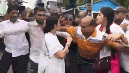 tmc cheif mamata banerjee viral video tmc worker slap claim