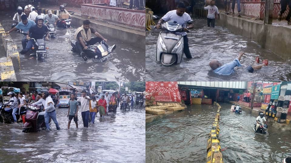 Severe waterlogging due to rain in Mathura