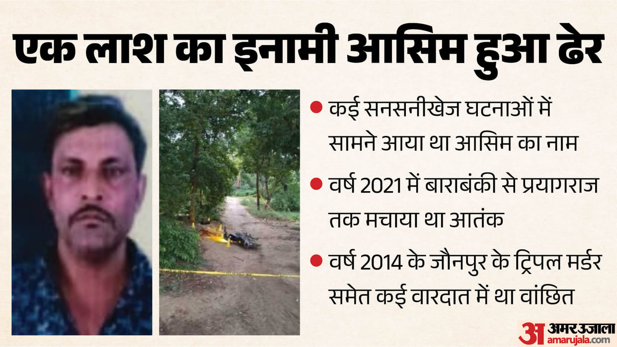 Dacoit Asim killed in encounter Ambedkarnagar After a series of bloody crimes, he became Most Wanted