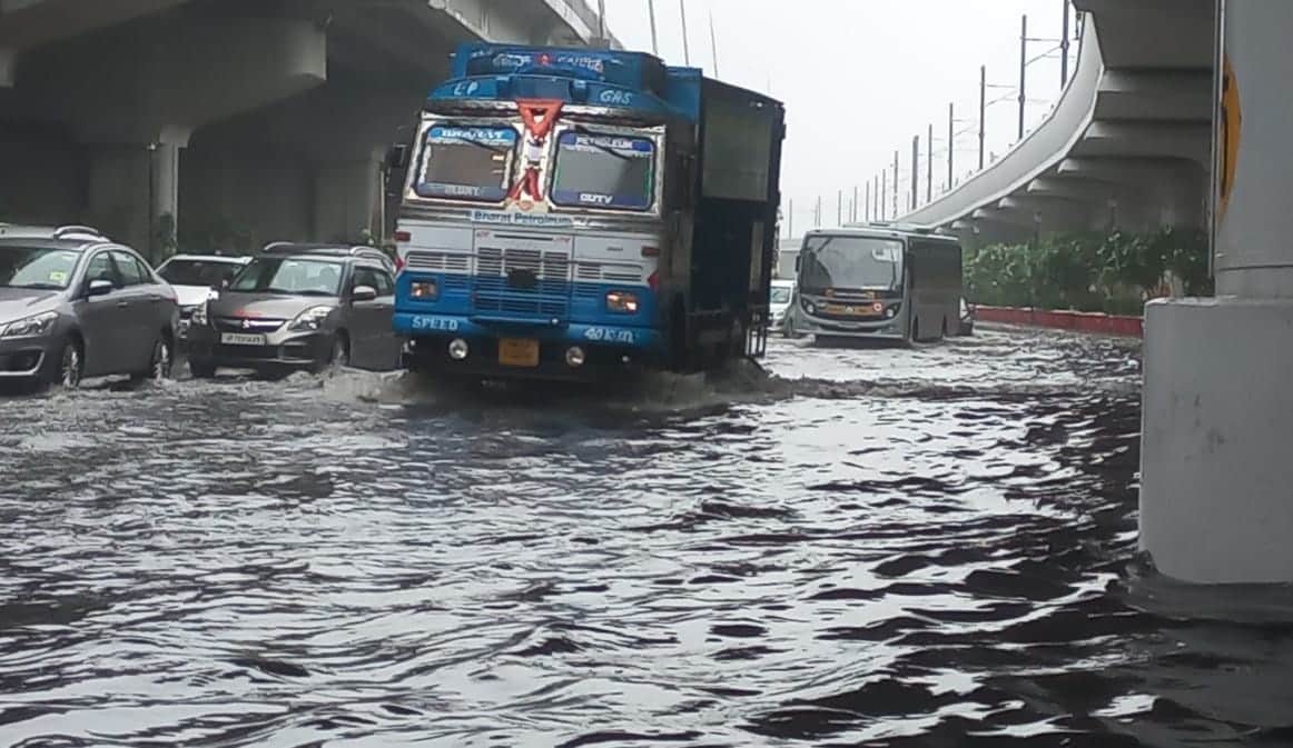 Waterlogging plays spoilsport despite the welcome rain in Delhi.