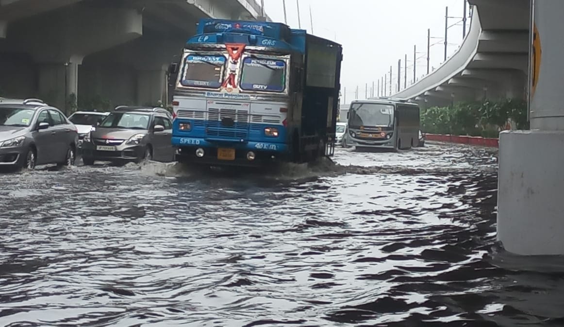 Waterlogging plays spoilsport despite the welcome rain in Delhi.