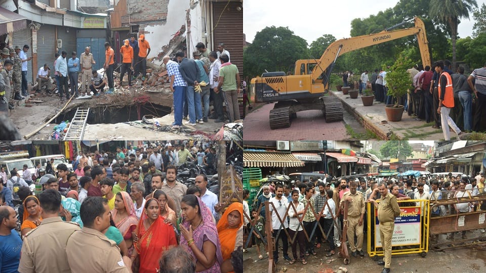 No trace found of woman buried under the debris of collapsed shop in Agra