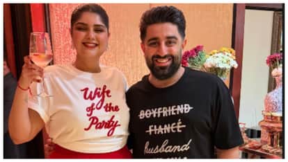 Anshula Kapoor Rohan Thakkar Flaunt cutest newlywed T Shirts In Unseen Pic From Cocktail Party