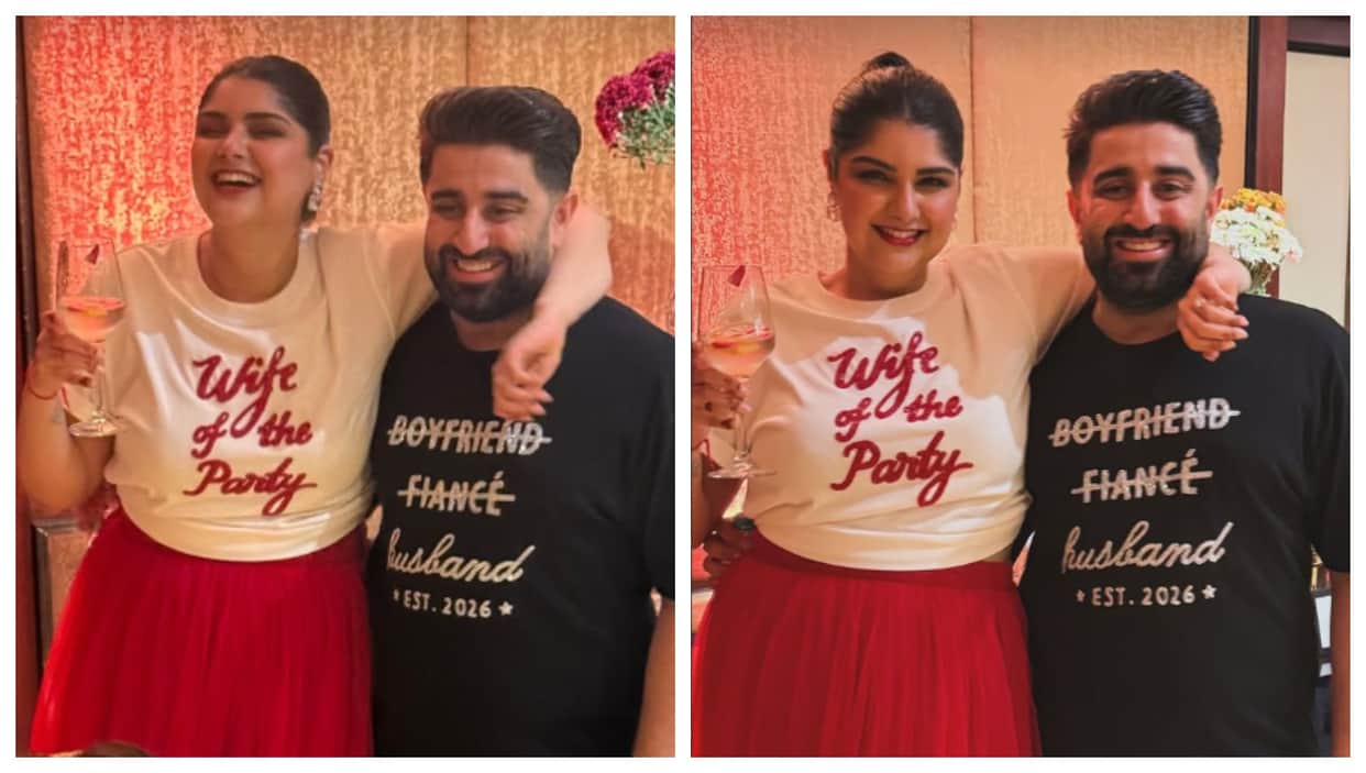 Anshula Kapoor Rohan Thakkar Flaunt cutest newlywed T Shirts In Unseen Pic From Cocktail Party