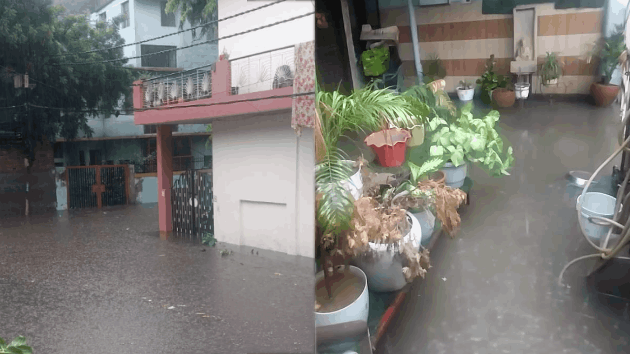 Delhi NCR Rain Weather Forecast today Traffic Jam in Noida Ghaziabad Water Logging Monsoon News photos