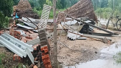 West UP Weather: Heavy Rain Batters Several Districts, Roads Flooded, House Collapses in Bijnor