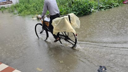 West UP Weather: Heavy Rain Batters Several Districts, Roads Flooded, House Collapses in Bijnor