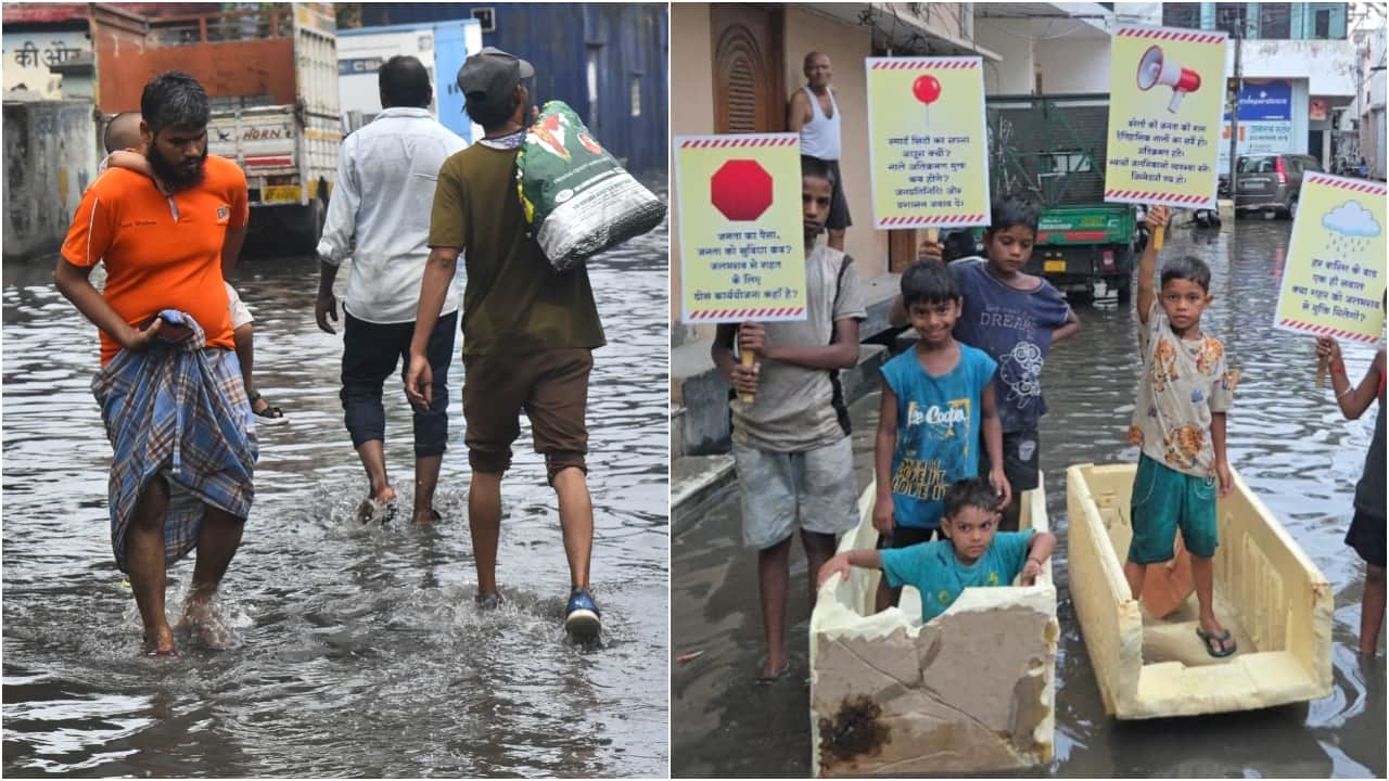 Heavy rain causing waterlogging on Smart City roads in Bareilly