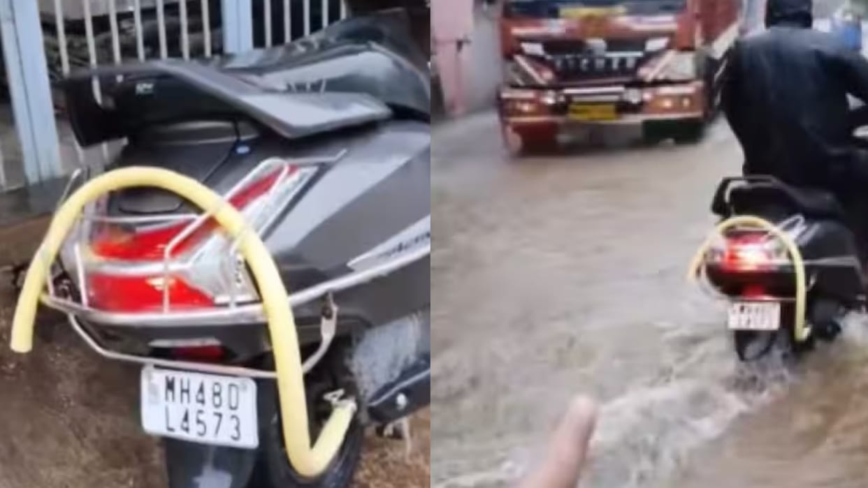 Why people attach pipe to scooter silencer during monsoon mumbai viral hack on internet