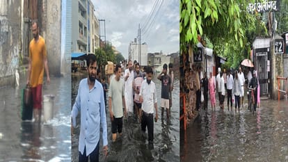 Aligarh rain causes water logging