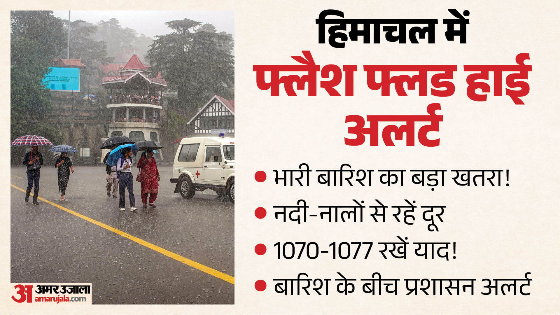 हिमाचल में फ्लैश फ्लड का हाई अलर्ट