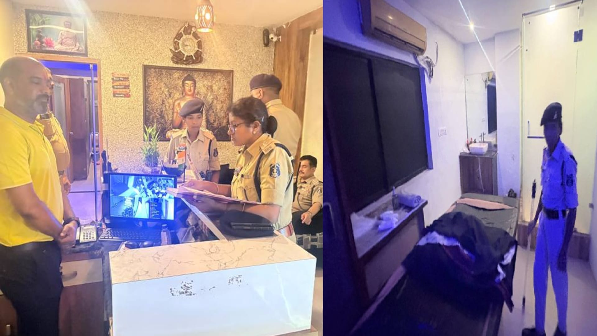 रायपुर पुलिस ने 10 स्पा सेंटरों का औचक निरीक्षण किया।