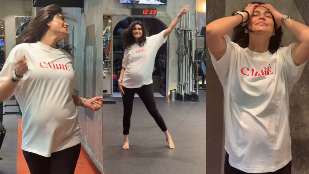 Karishma Tanna Shares Her dancing Video in Gym during Pregnancy flaunting her baby Bump