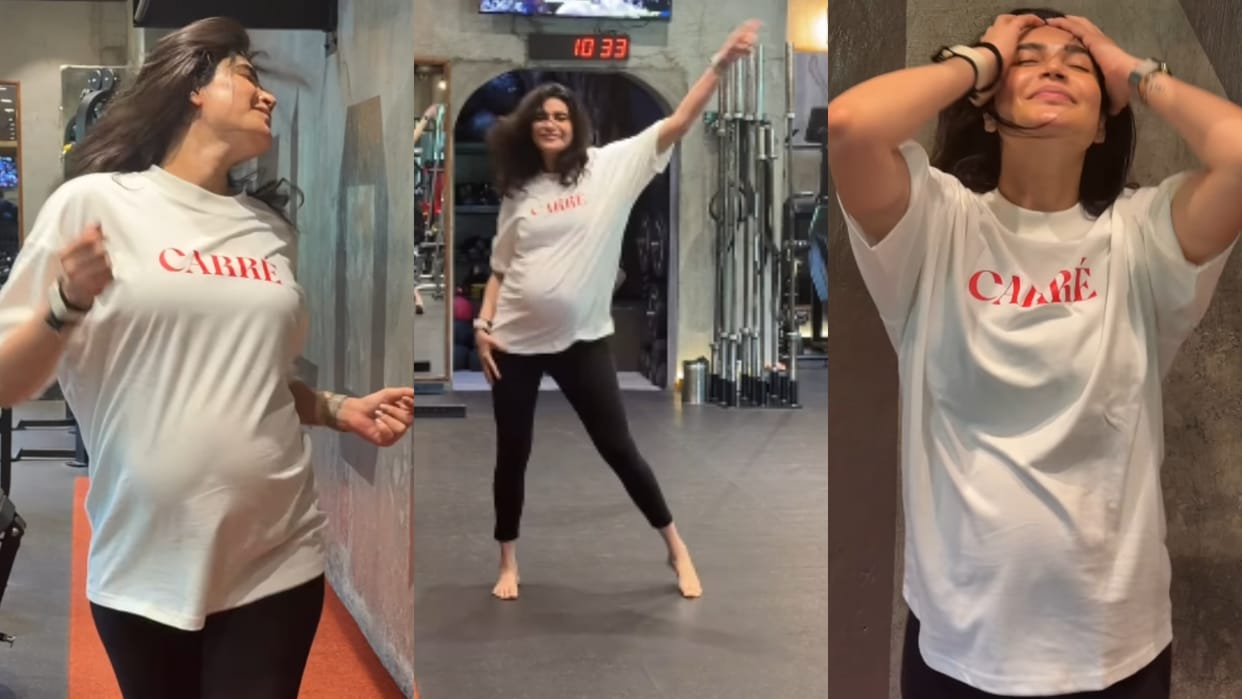Karishma Tanna Shares Her dancing Video in Gym during Pregnancy flaunting her baby Bump