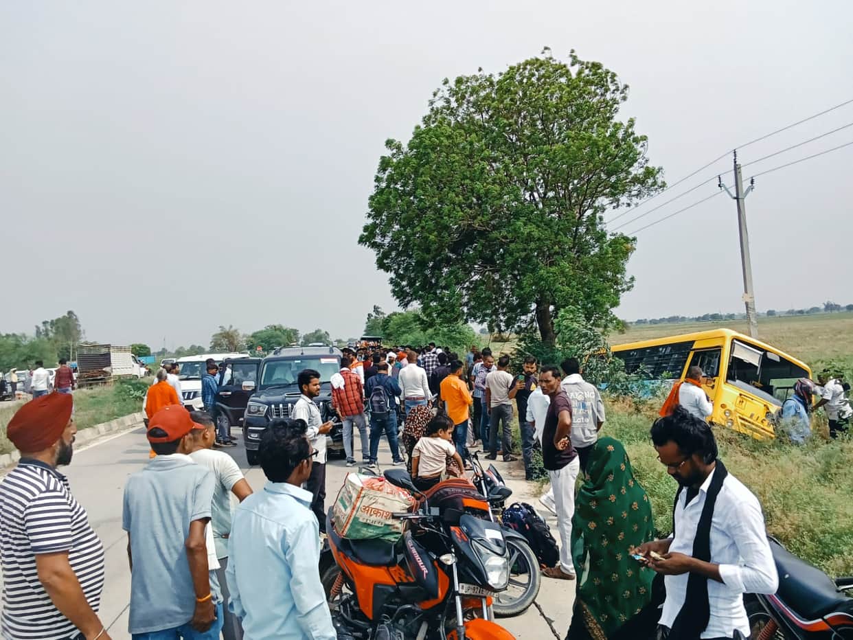 13 injured, including 11 children, as school bus falls into roadside ditch