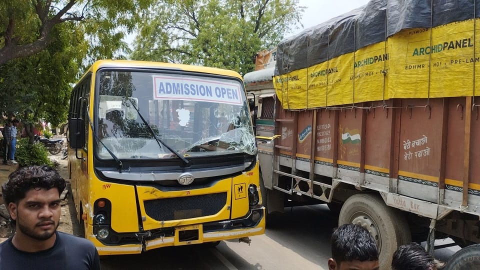 School Bus Hits Tractor-Trolley in Mathura, Several Injured