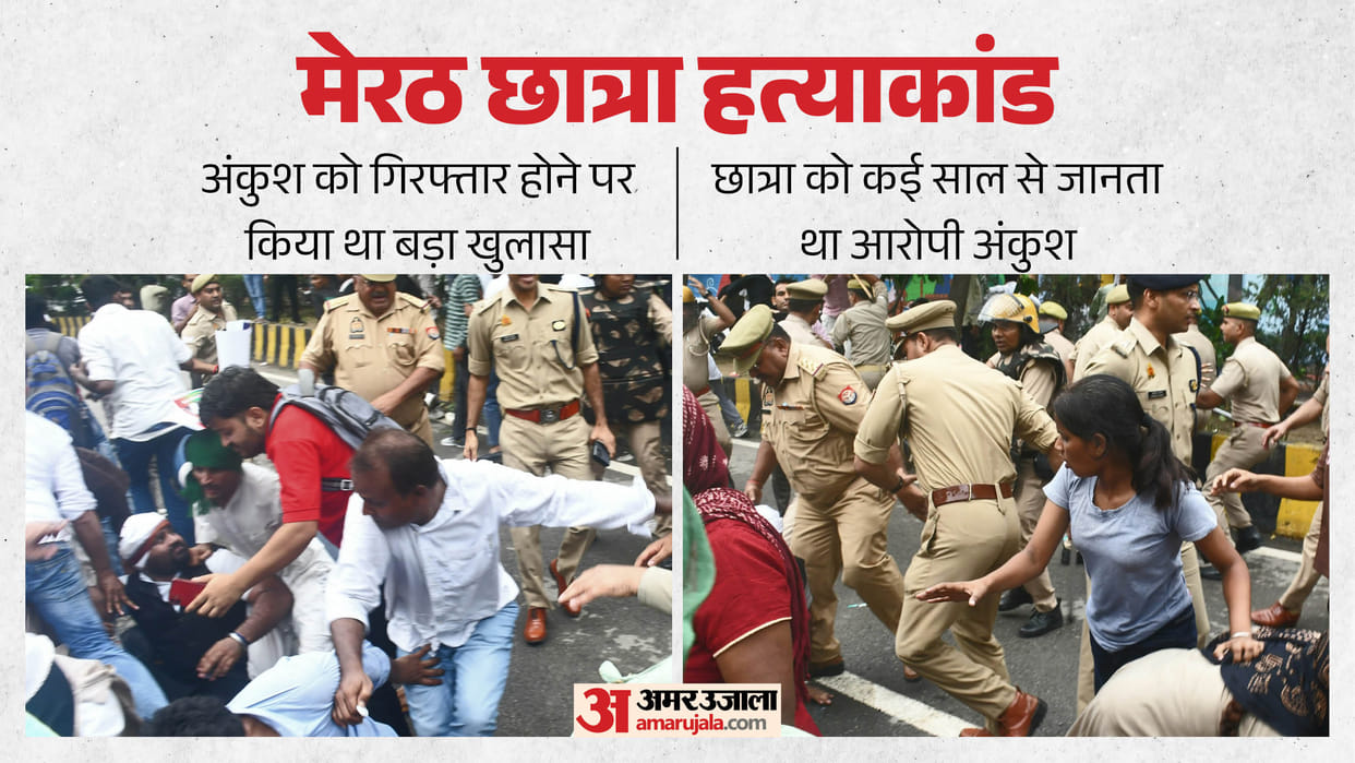 Eight accused jail for block road creating ruckus Collectorate gate in connection Meerut student murder case