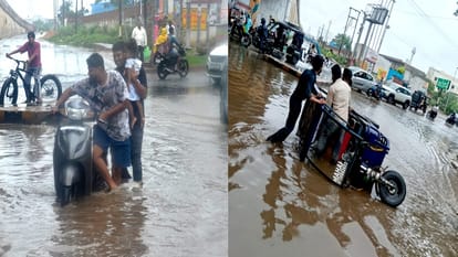 Aligarh rain causes water logging