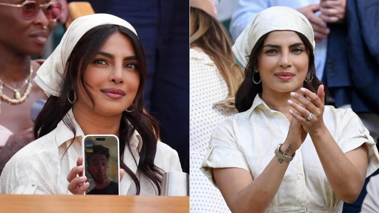 Priyanka Chopra Enjoys Match At Wimbledon Also Video Calls Nick Jonas See Photos