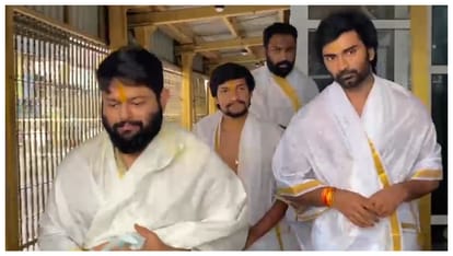 Music director Thaman S actor Atharvaa Murali offer prayers at Tirumala Temple