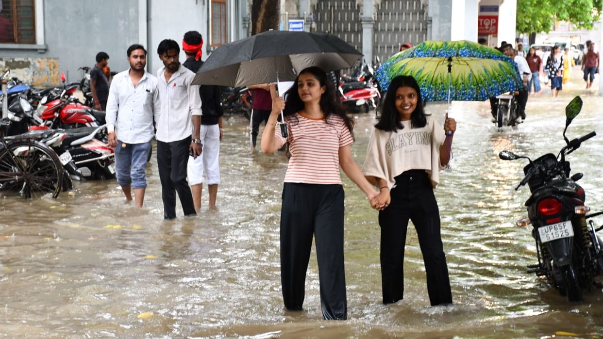 Varanasi rain 29 areas of city submerged water remained logged on roads for hours