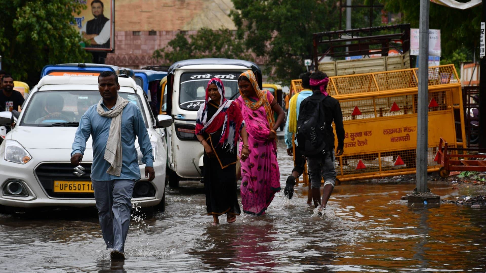 Varanasi rain 29 areas of city submerged water remained logged on roads for hours