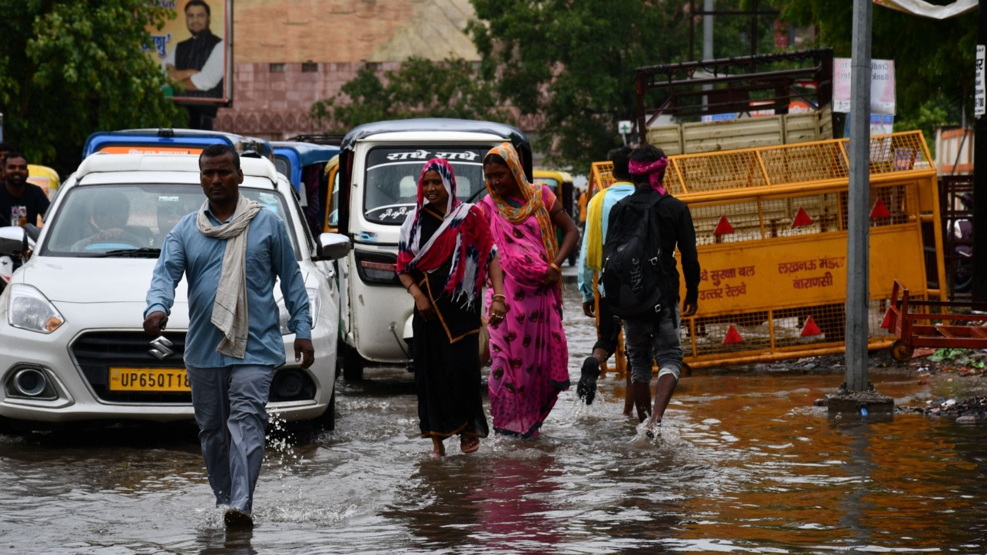 Varanasi rain 29 areas of city submerged water remained logged on roads for hours