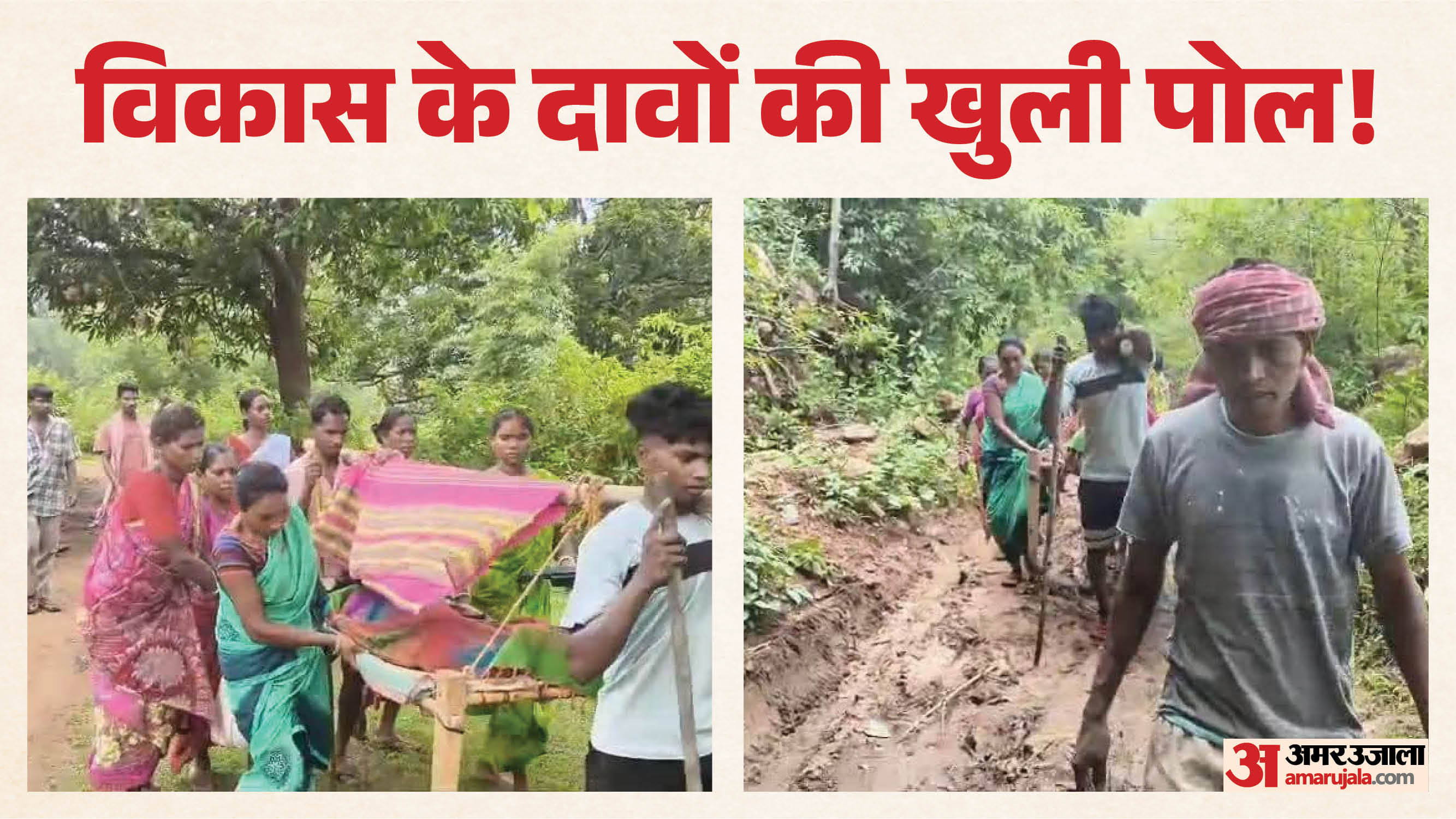 4 किमी पैदल गर्भवती को ढोया