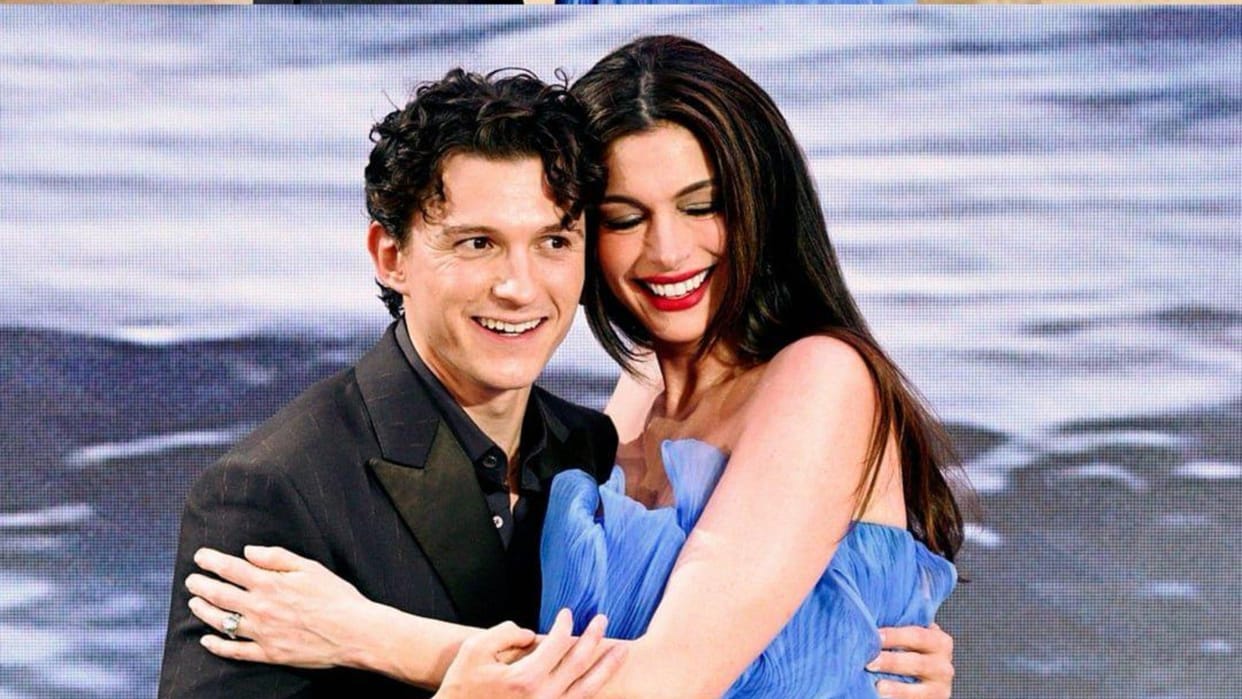 Anne Hathaway Hopes Her Kids Grow Up Like Her Odyssey Co Star Tom Holland Says He Is Dream Son