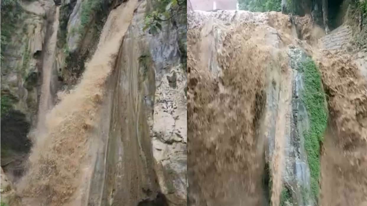 Mussoorie Rains Bhatta falls swell after heavy showers Tourists Left awestruck Uttarakhand weather News Update