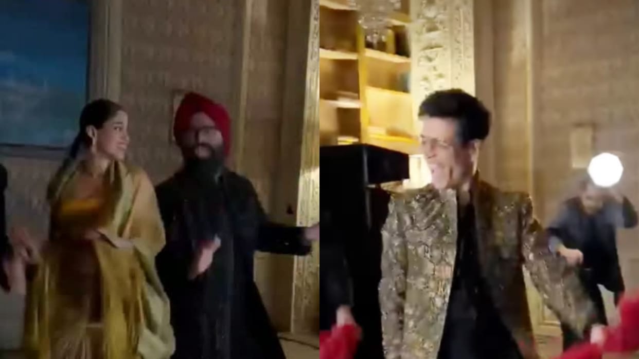 Karan Johar And Janhvi Kapoor Dance At Akansha Ranjan Kapoor Pre Wedding Function Viral Video