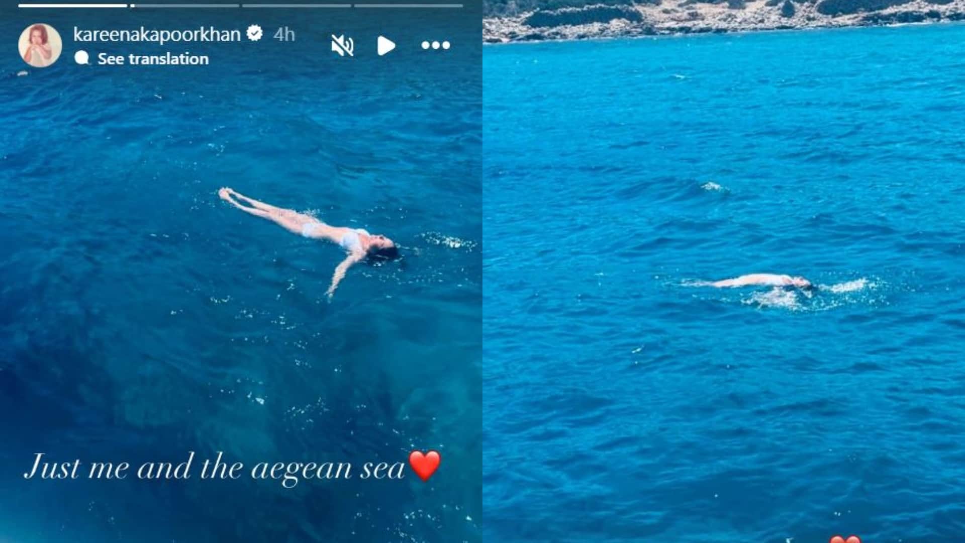 Kareena Kapoor Swims In A White Bikini In The Sea During Her Greece Vacation