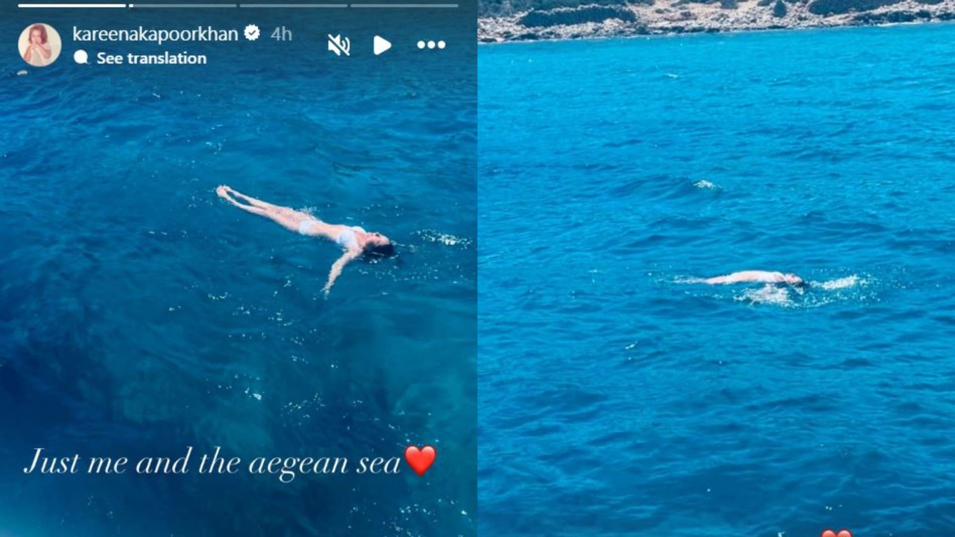 Kareena Kapoor Swims In A White Bikini In The Sea During Her Greece Vacation