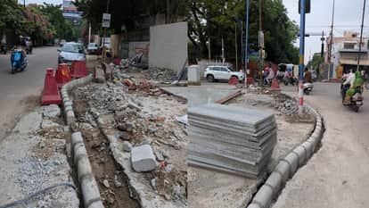 मेट्रो के तहत हुआ निर्माण कार्य।