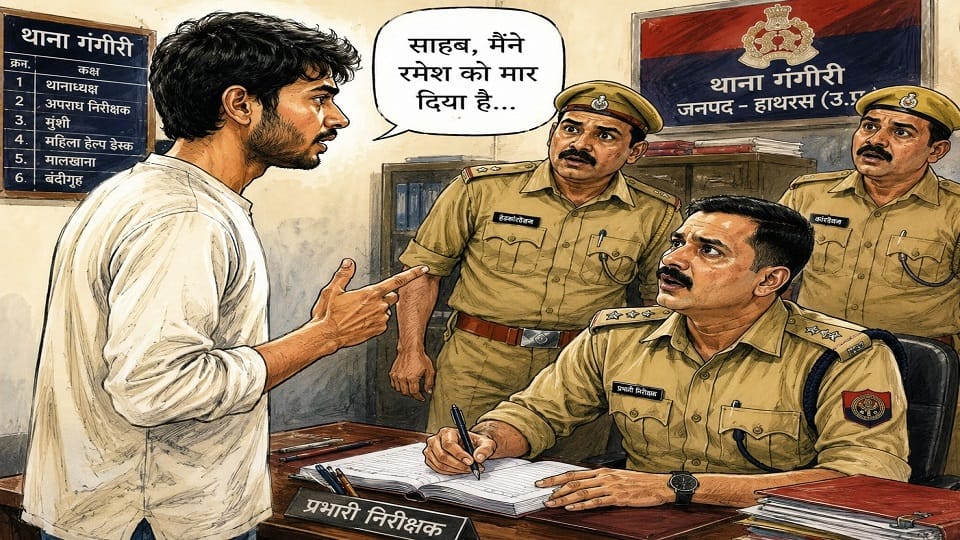 young man arrived at the police station with information about a murder