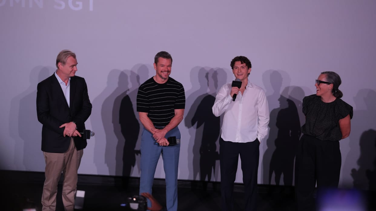 Viral Video Shows Christopher Nolan Asks Fans Who Is Better Tom Or Matt During The Odyssey Promotion
