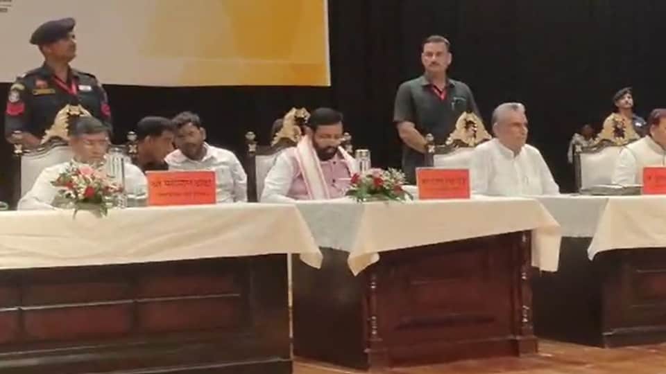 CM Nayab Saini arriving at GJU in Hisar inaugurated Mata Amrita Devi Circle Khejadli Maha Balidan Smriti Shilp