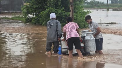 Kurukshetra shahabad flood Several villages cut off and crops submerged due to floods in Kurukshetra