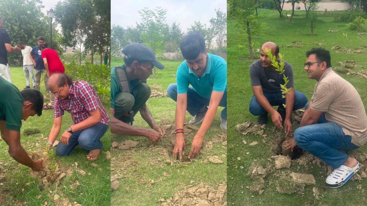Lucknow: Intensive tree plantation drive held at Imara Gomti Green under the 'Ek Ped Maa Ke Naam' campaign.