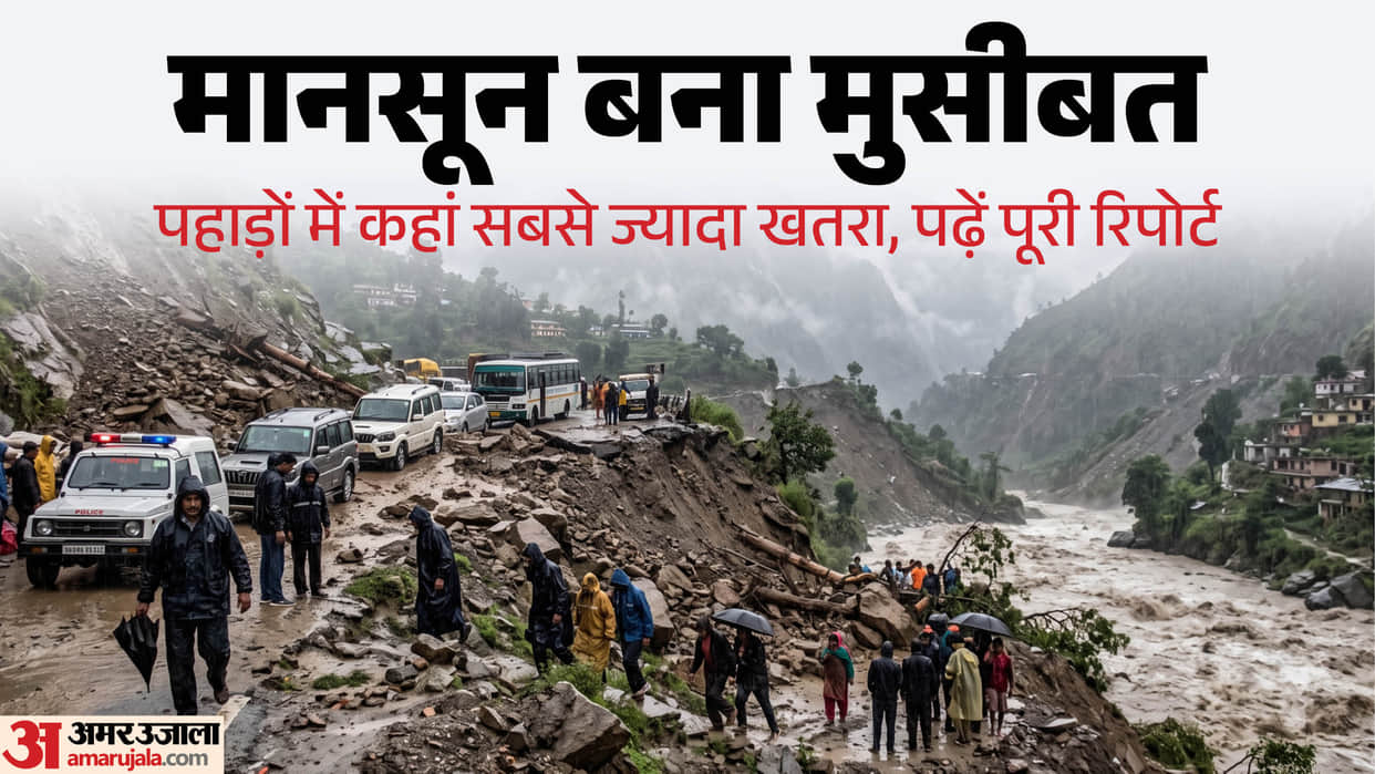 Monsoon 91 roads closed in Uttarakhand cloudburst in Kashmir heavy rain alert for Himachal