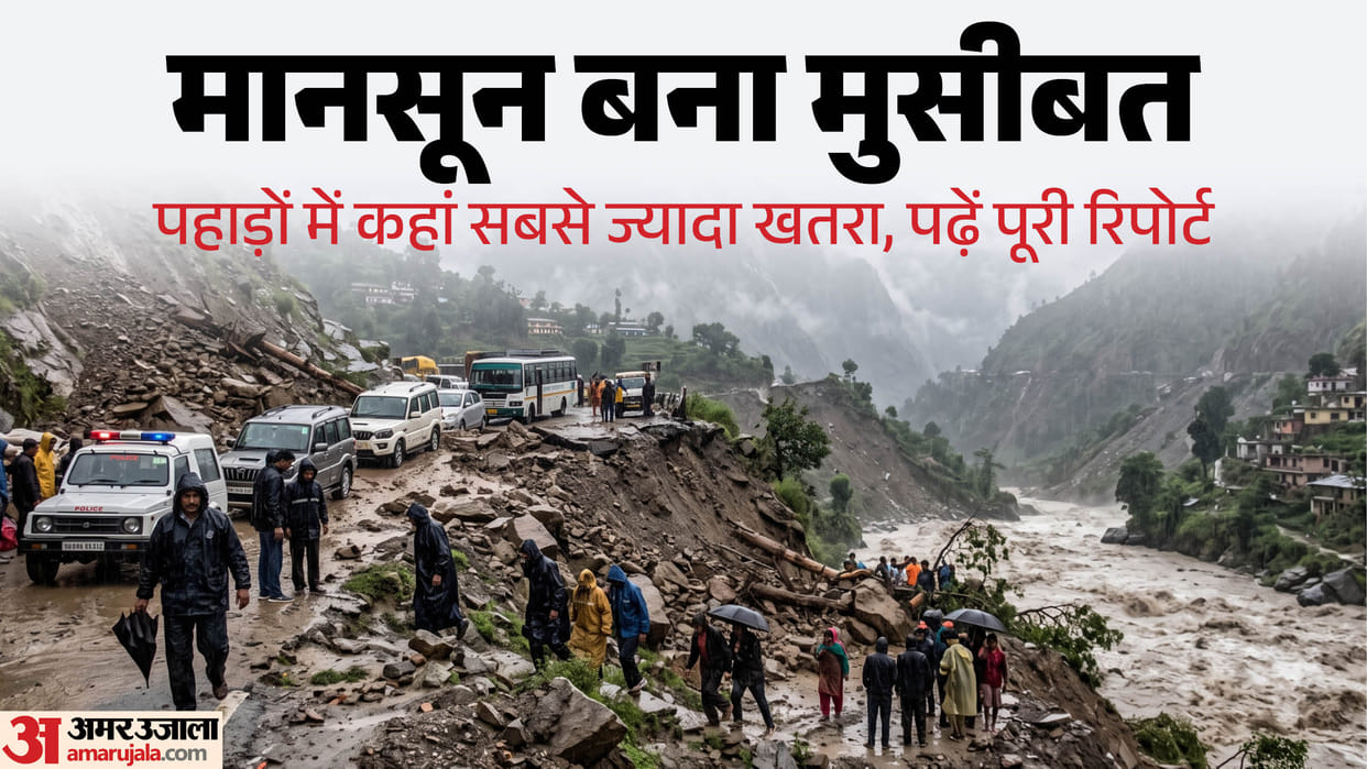 Monsoon 91 roads closed in Uttarakhand cloudburst in Kashmir heavy rain alert for Himachal