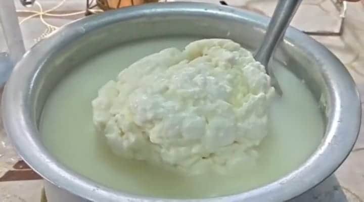 रबर जैसे पदार्थ में बदला दूध