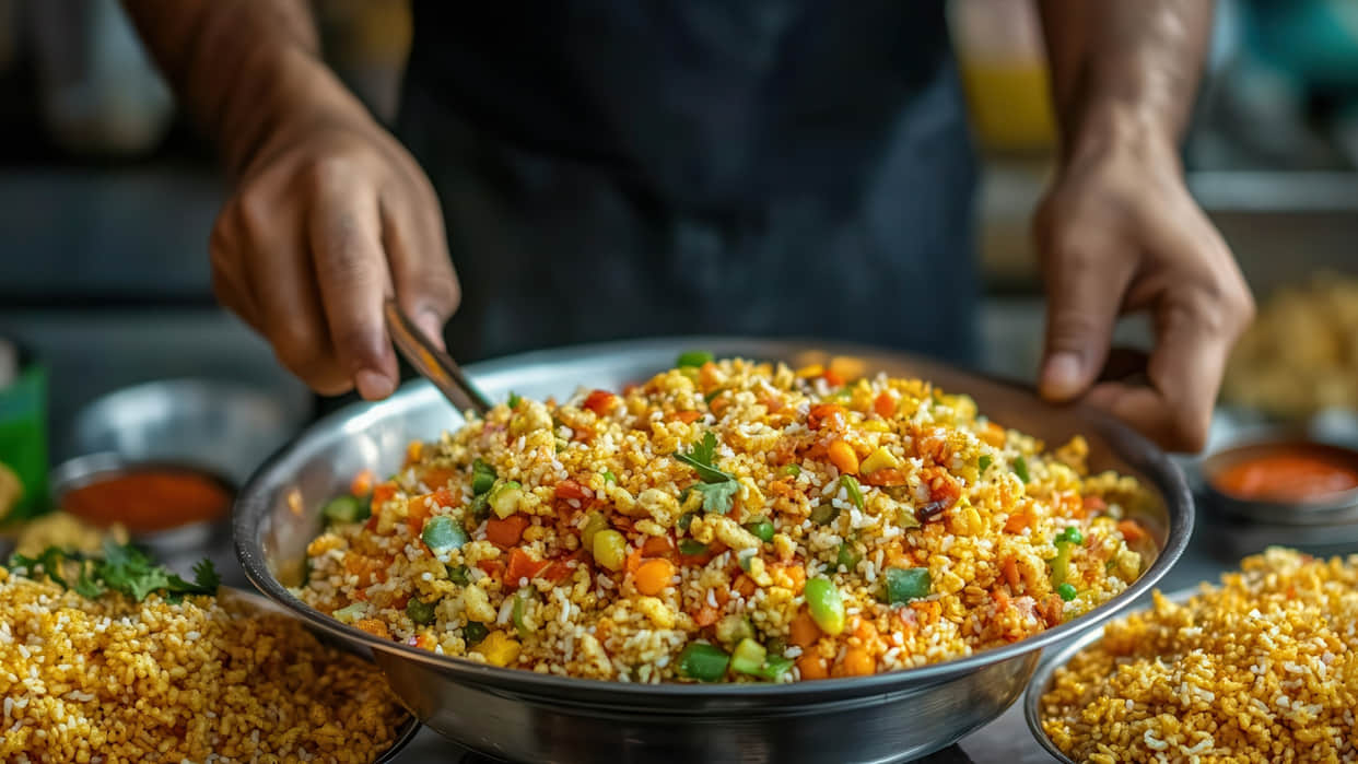 Man bhelpuri making method sparks street food hygiene social media debate viral video