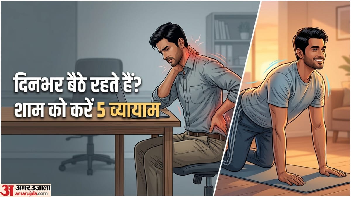 दिनभर बैठकर काम करते हैं? शाम को करें ये 5 आसान एक्सरसाइज, दूर होगी शरीर की अकड़न